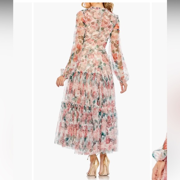 RARE Mac Duggal - Floral Mesh Gown - Size 14 - Picture 2 of 3